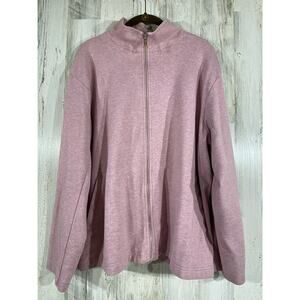 Nordstrom Womens Knit Zip Up‎ Jacket Size XL Heathered Pink READ